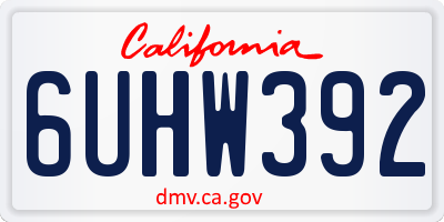 CA license plate 6UHW392
