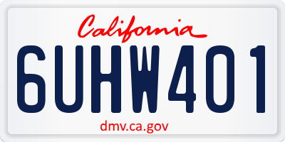 CA license plate 6UHW401