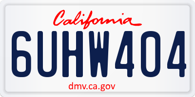CA license plate 6UHW404