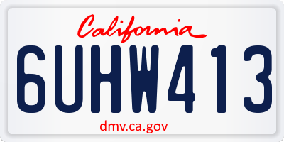 CA license plate 6UHW413