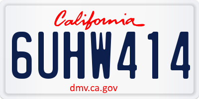CA license plate 6UHW414