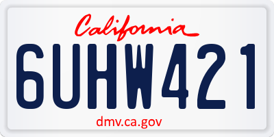 CA license plate 6UHW421