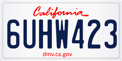 CA license plate 6UHW423