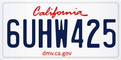 CA license plate 6UHW425