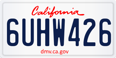 CA license plate 6UHW426