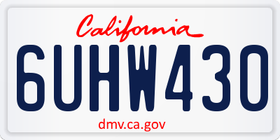 CA license plate 6UHW430