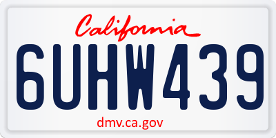 CA license plate 6UHW439