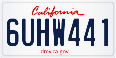 CA license plate 6UHW441