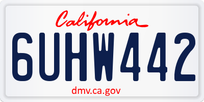 CA license plate 6UHW442