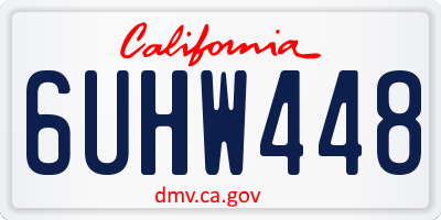 CA license plate 6UHW448