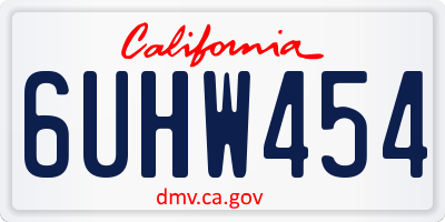 CA license plate 6UHW454