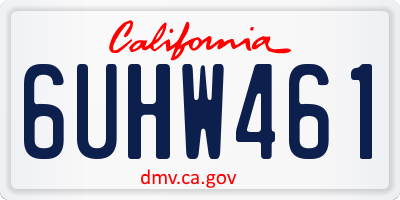 CA license plate 6UHW461
