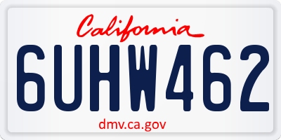 CA license plate 6UHW462