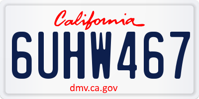 CA license plate 6UHW467