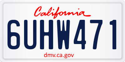 CA license plate 6UHW471