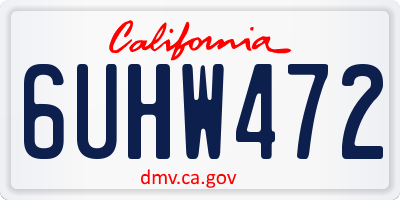 CA license plate 6UHW472