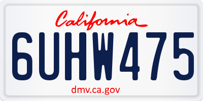 CA license plate 6UHW475