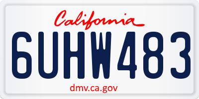 CA license plate 6UHW483
