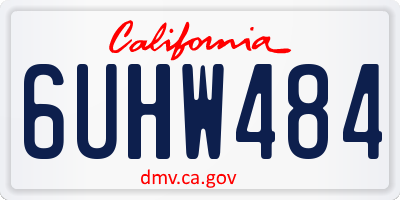 CA license plate 6UHW484