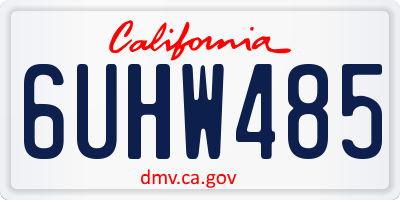 CA license plate 6UHW485