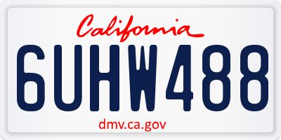 CA license plate 6UHW488