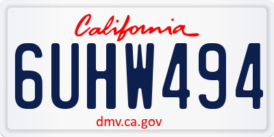 CA license plate 6UHW494
