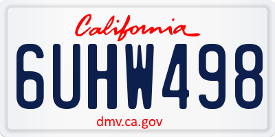 CA license plate 6UHW498