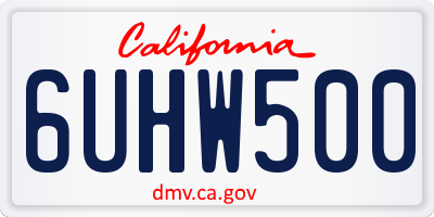 CA license plate 6UHW500