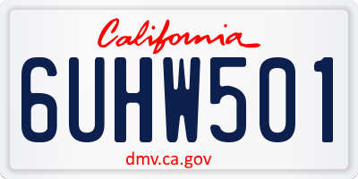 CA license plate 6UHW501