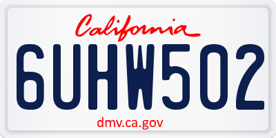 CA license plate 6UHW502