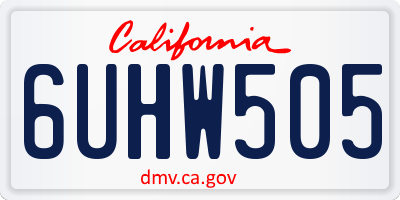 CA license plate 6UHW505
