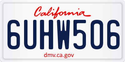CA license plate 6UHW506