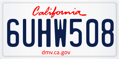 CA license plate 6UHW508