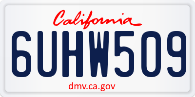 CA license plate 6UHW509