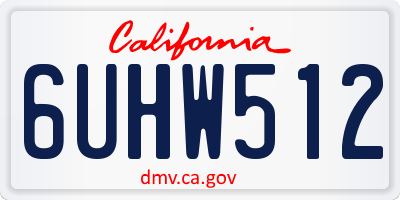 CA license plate 6UHW512