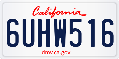CA license plate 6UHW516