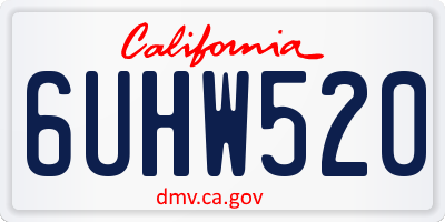 CA license plate 6UHW520