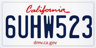 CA license plate 6UHW523