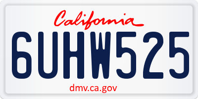 CA license plate 6UHW525