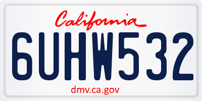 CA license plate 6UHW532