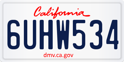 CA license plate 6UHW534