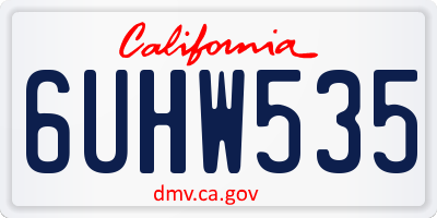 CA license plate 6UHW535