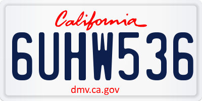 CA license plate 6UHW536