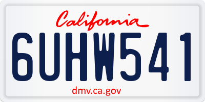 CA license plate 6UHW541