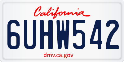 CA license plate 6UHW542