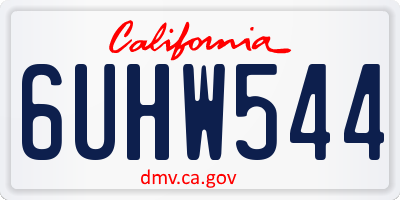 CA license plate 6UHW544