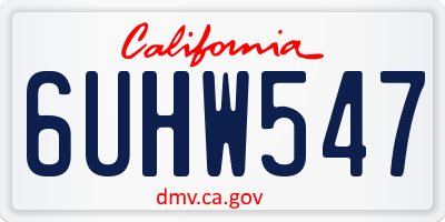 CA license plate 6UHW547