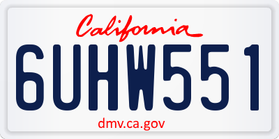 CA license plate 6UHW551