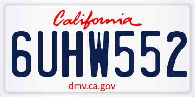 CA license plate 6UHW552