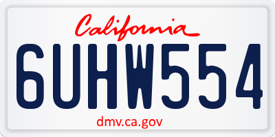 CA license plate 6UHW554